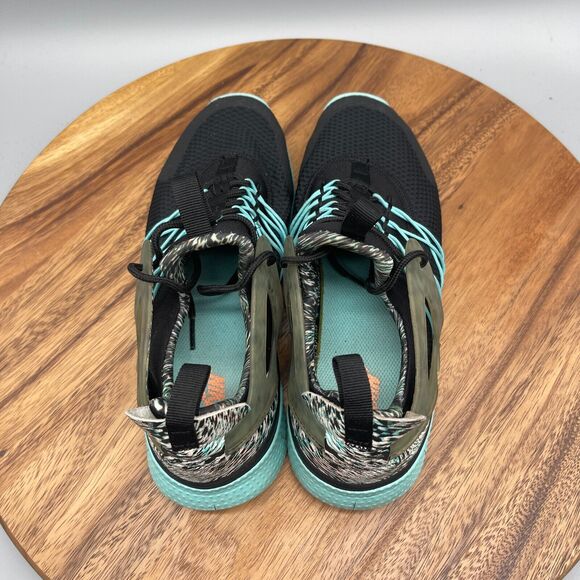 Nike Free Viritous Shoes Womens Size 9 Black Aqua Green Print Sneakers Running - Picture 5 of 8